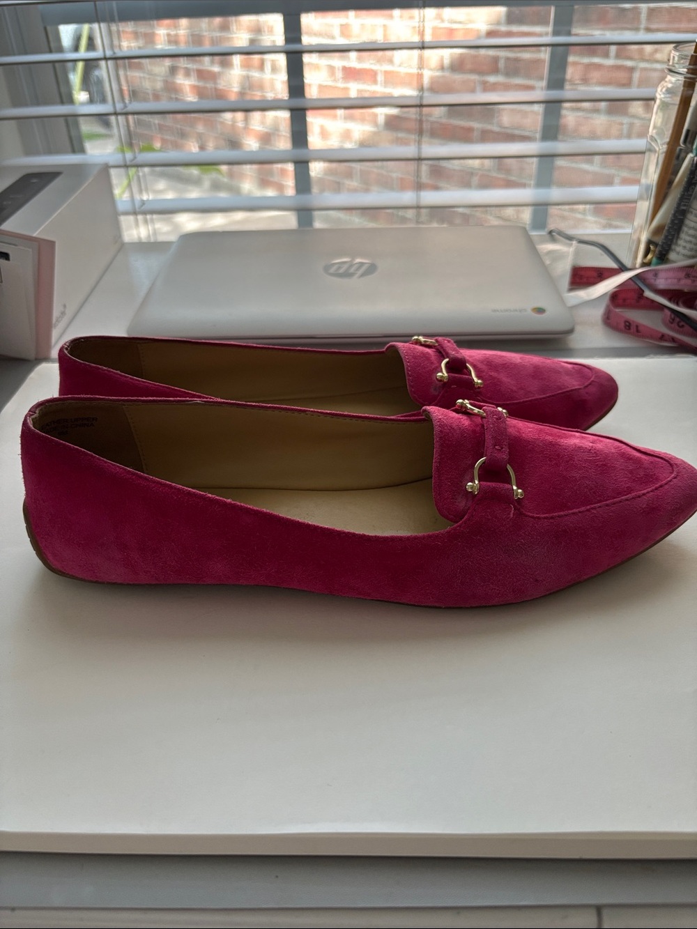 Talbots Fuchsia Suede Bit Loafers - Picture 3 of 7